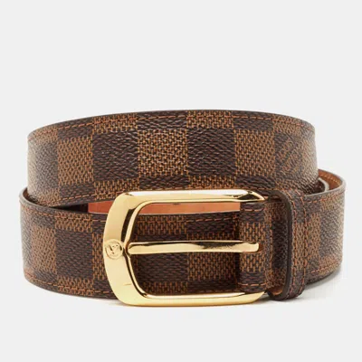 Pre-owned Louis Vuitton Damier Ebene Canvas Ellipse Belt