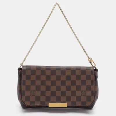 Pre-owned Louis Vuitton Damier Ebene Canvas Favorite Mm Bag In Brown