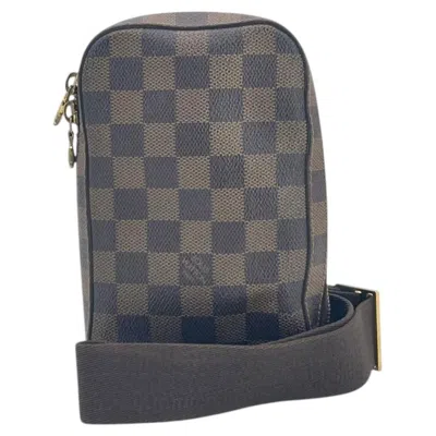 Pre-owned Louis Vuitton Damier Ebene Canvas Geronimo One Shoulder Backpack Bag In Gray