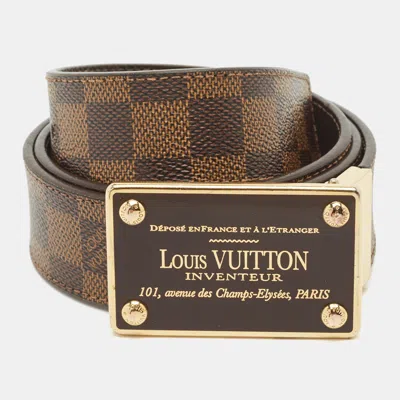 Pre-owned Louis Vuitton Damier Ebene Canvas Inventeur Reversible Belt 85cm