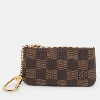Pre-owned Louis Vuitton Damier Ebene Canvas Key Pouch In Brown