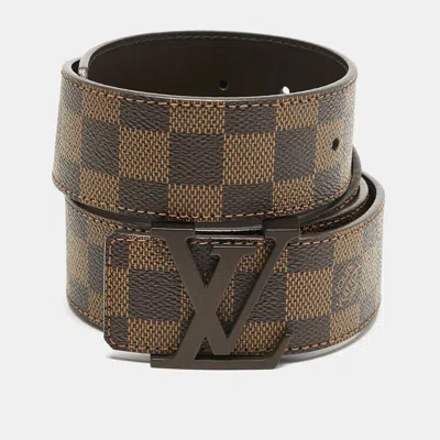 Pre-owned Louis Vuitton Damier Ebene Canvas Lv Initiales Belt 110 Cm