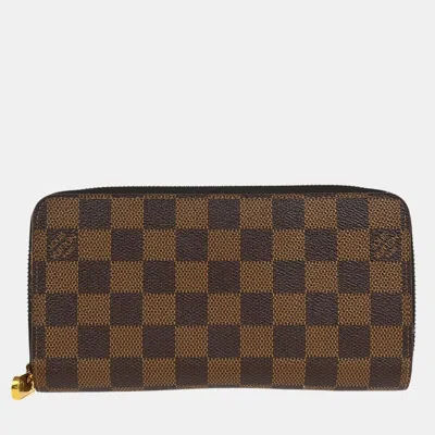 Pre-owned Louis Vuitton Damier Ebene Canvas Portefeuille Zippy Wallet