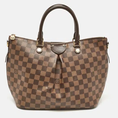 Pre-owned Louis Vuitton Damier Ebene Canvas Siena Mm Bag In Brown