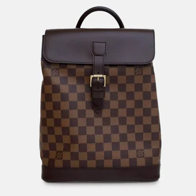 Pre-owned Louis Vuitton Damier Ebene Canvas Soho Backpack In Brown