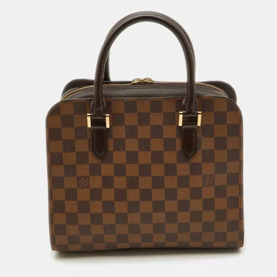 Pre-owned Louis Vuitton Damier Ebene Canvas Triana Bag In Brown