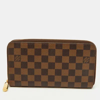 Pre-owned Louis Vuitton Damier Ebene Canvas Zippy Organiser