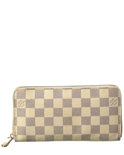 Pre-owned Louis Vuitton Damier Ebene Canvas Zippy Wallet (authentic ) In White