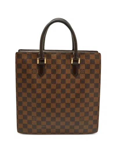 Pre-owned Louis Vuitton Damier Ebene Checkered Leather Tote Bag