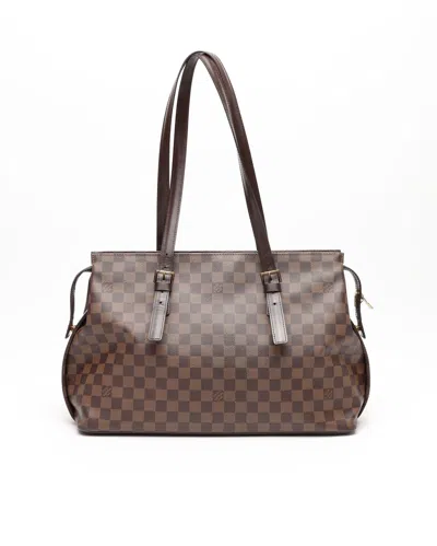 Pre-owned Louis Vuitton Damier Ebene Chelsea Tote Bag In Brown