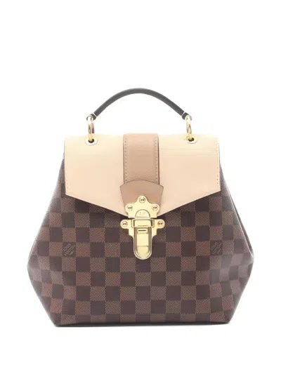 Pre-owned Louis Vuitton Damier Ebene Clapton Backpack In Brown