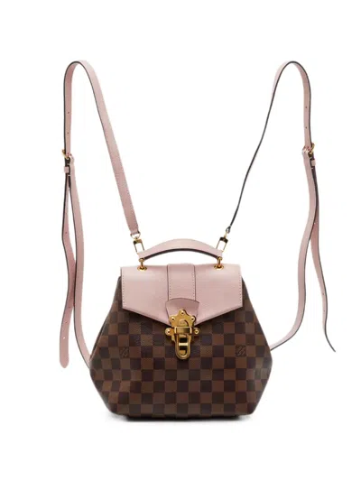 Pre-owned Louis Vuitton Damier Ebene Clapton Backpack In Brown