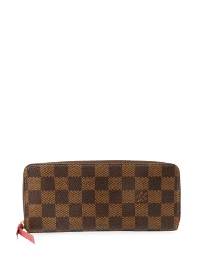 Louis Vuitton Damier Ebene Clemence Wallet In Brown