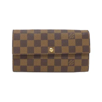 Pre-owned Louis Vuitton Damier Ebene Coated Canvas Long Wallet (bi-fold) ()