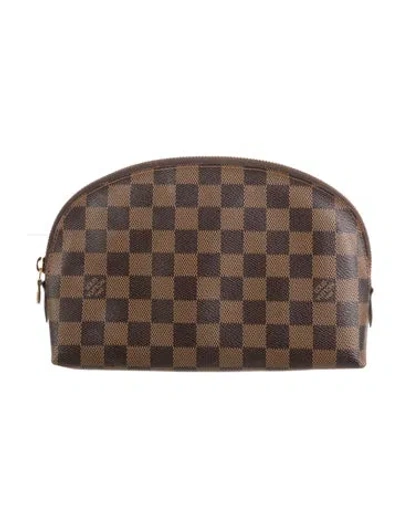 Pre-owned Louis Vuitton Damier Ebene Cosmetic Pouch Gm In Brown