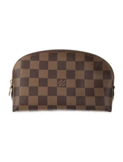 Pre-owned Louis Vuitton Damier Ebene Cosmetic Pouch Pm In Brown