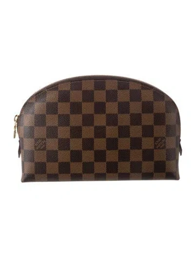 Pre-owned Louis Vuitton Damier Ebene Cosmetic Pouch Pm In Brown
