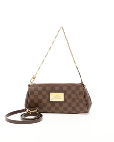 Pre-owned Louis Vuitton Damier Ebene Eva Clutch Bag In Brown