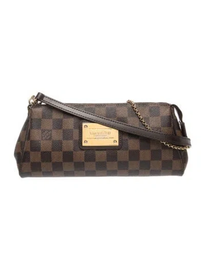 Pre-owned Louis Vuitton Damier Ebene Eva Pochette Vintage In Brown