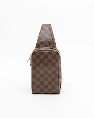 Pre-owned Louis Vuitton Damier Ebene Geronimo Sling Bag In Brown
