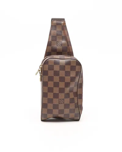 Pre-owned Louis Vuitton Damier Ebene Geronimo Sling Bag In Brown