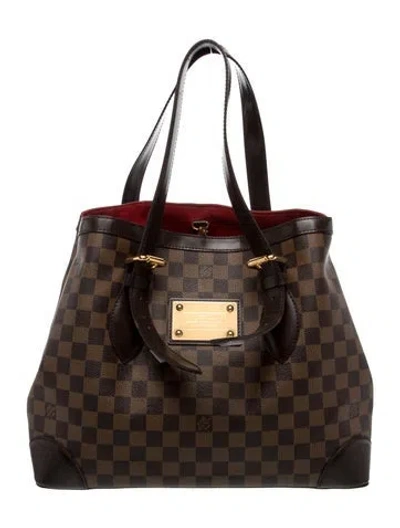 Pre-owned Louis Vuitton Damier Ebene Hampstead Mm In Brown