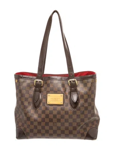 Pre-owned Louis Vuitton Damier Ebene Hampstead Mm In Brown