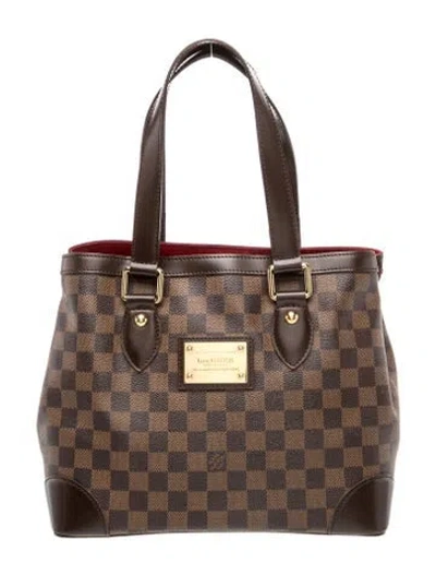 Pre-owned Louis Vuitton Damier Ebene Hampstead Pm In Brown