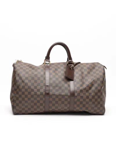 Pre-owned Louis Vuitton Damier Ebene Keepall 50 Weekend Bag