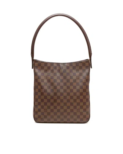 Louis Vuitton Damier Ebene Looping Gm Bag In Brown
