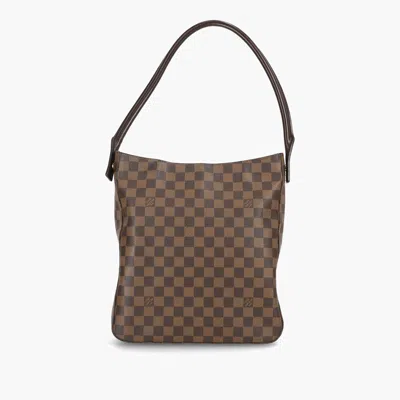Pre-owned Louis Vuitton Damier Ebene Looping Gm Shoulder Bag