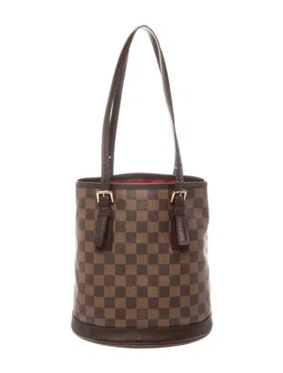 Pre-owned Louis Vuitton Damier Ebene Marais In Brown