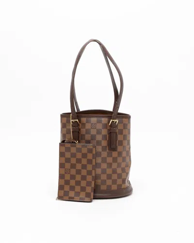 Pre-owned Louis Vuitton Damier Ebene Marais Bucket Bag
