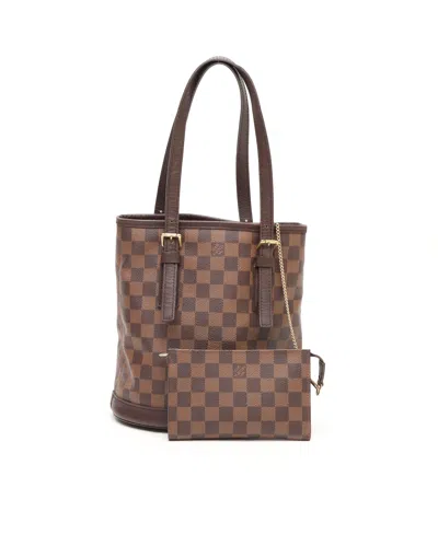 Pre-owned Louis Vuitton Damier Ebene Marais Bucket Bag