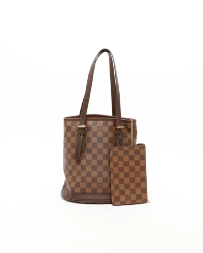 Pre-owned Louis Vuitton Damier Ebene Marais Bucket Bag