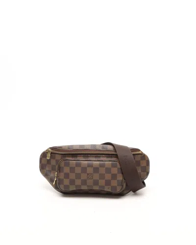 Pre-owned Louis Vuitton Damier Ebene Melville Bum Bag In Brown