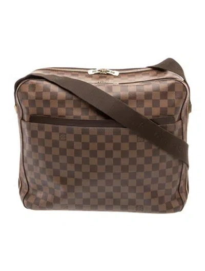 Pre-owned Louis Vuitton Damier Ebene Naviglio In Brown