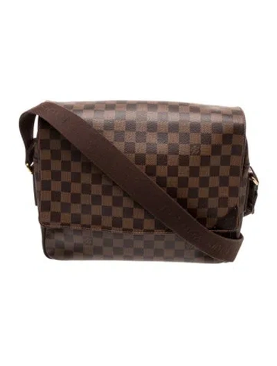 Pre-owned Louis Vuitton Damier Ebene Naviglio In Brown