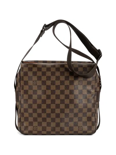 Pre-owned Louis Vuitton Damier Ebène Naviglio Messenger Bag In Brown