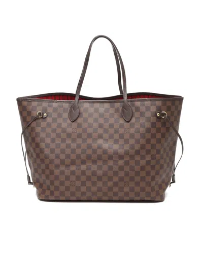 Pre-owned Louis Vuitton Damier Ebene Neverfull Gm Tote Bag In Brown