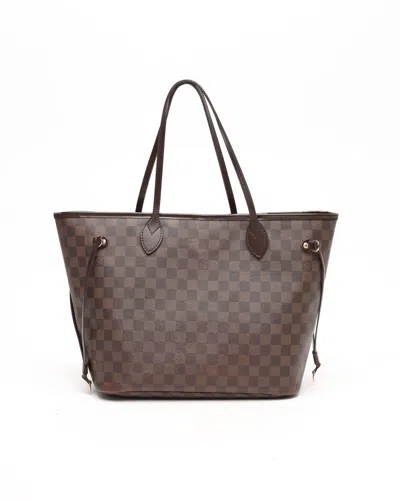 Pre-owned Louis Vuitton Damier Ebene Neverfull Mm Tote Bag In Brown