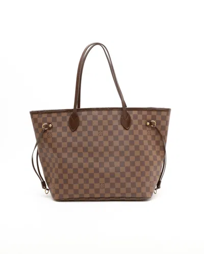 Pre-owned Louis Vuitton Damier Ebene Neverfull Mm Tote Bag In Brown