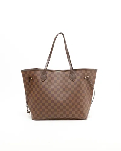 Pre-owned Louis Vuitton Damier Ebene Neverfull Mm Tote Bag In Brown