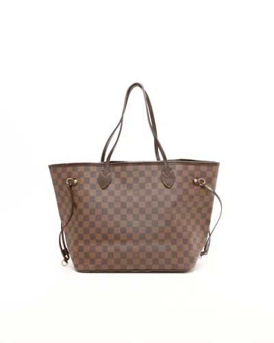 Pre-owned Louis Vuitton Damier Ebene Neverfull Mm Tote Bag In Brown