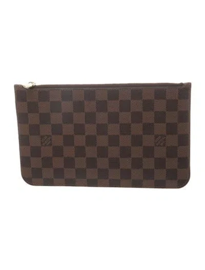 Pre-owned Louis Vuitton Damier Ebene Neverfull Pouch In Brown