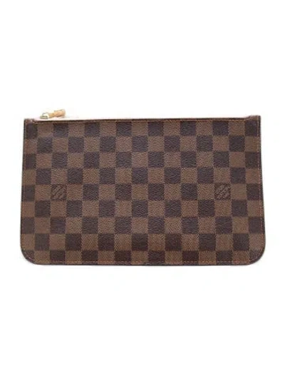 Pre-owned Louis Vuitton Damier Ebene Neverfull Pouch In Brown