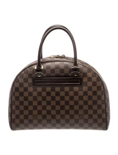 Pre-owned Louis Vuitton Damier Ebene Nolita Satchel Bag In Brown