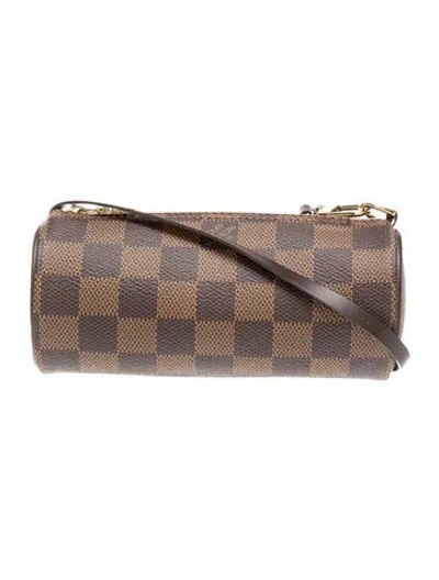 Pre-owned Louis Vuitton Damier Ebene Papillon Pochette In Brown