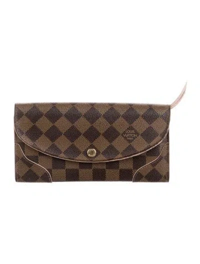 Pre-owned Louis Vuitton Damier Ebene Pattern Coated Canvas Caïssa Wallet In Brown