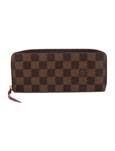 Pre-owned Louis Vuitton Damier Ebene Pattern Coated Canvas Continental Wallet In Brown